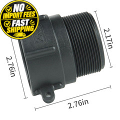 IBC Tote Fittings Adapter 2″ Female Buttress Coarse Thread x 2 inches, Black