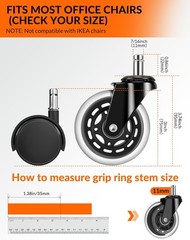 Office Chair Wheels,Replacement Roller Blade Wheels for Office Gaming Desk Chair