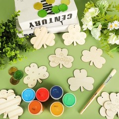 COCHIE St. Patrick’s Day Shamrock Wood Crafts to About 3 x 4 Inch – 2mm thick