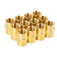 12 Pack Air Hose Fittings, Brass Pipe Fitting, Coupling 1/4″ x 1/4″ NPT Female