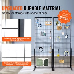 VEVOR 2′ x 5.6′ Grid Wall Panels Tower 2 Packs Wire Gridwall Display Racks