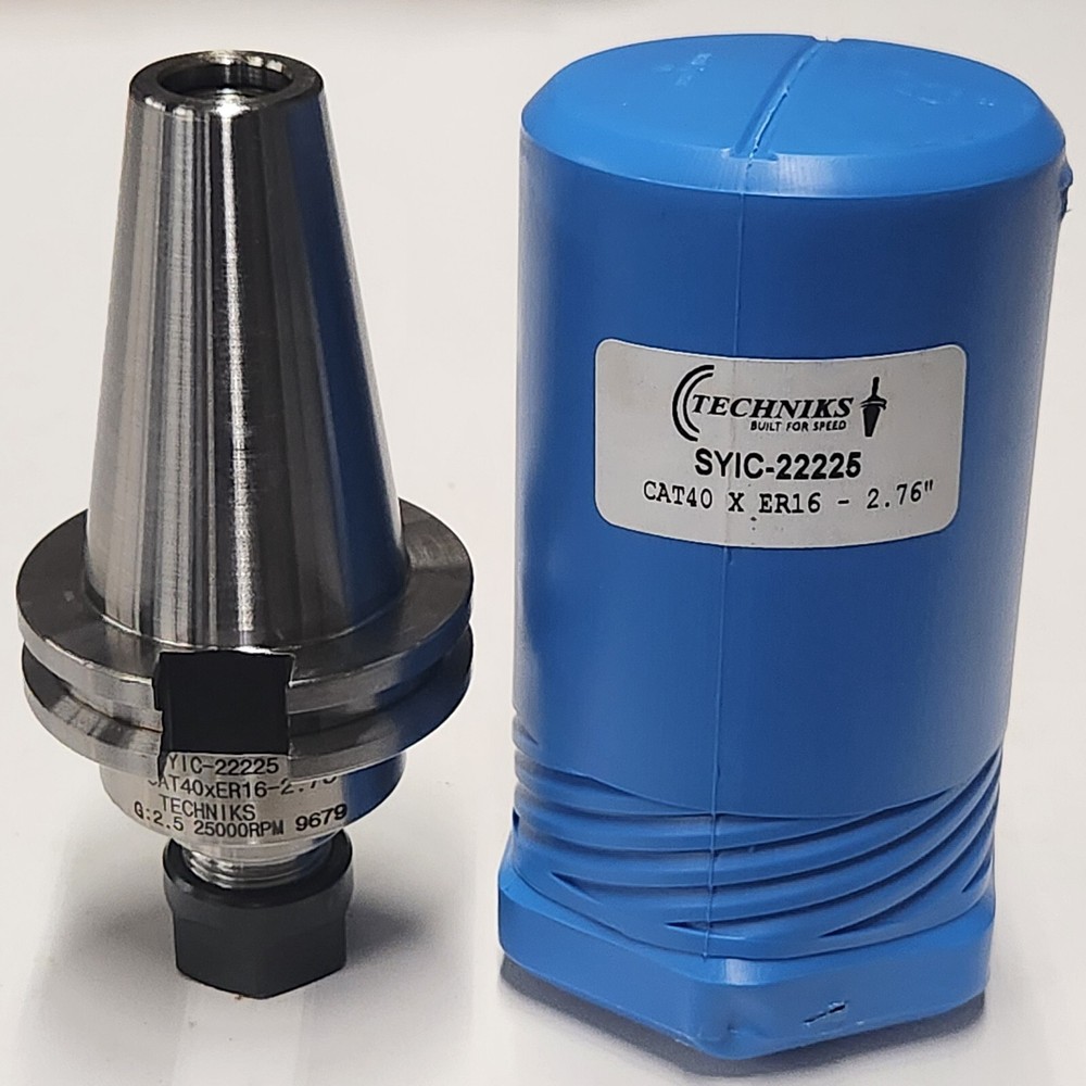 CAT40 ER16 x 2.76″ Collet Chuck By Techniks 22225 BALANCED TO 25K RPM .0001″TIR