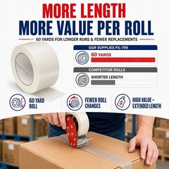 Industrial Grade Reinforced Filament Tape, 2″ x 60yds