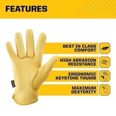 NWT Firm Grip Full Grain Deerskin Leather Work Gloves Size Med (5137) Heavy Duty