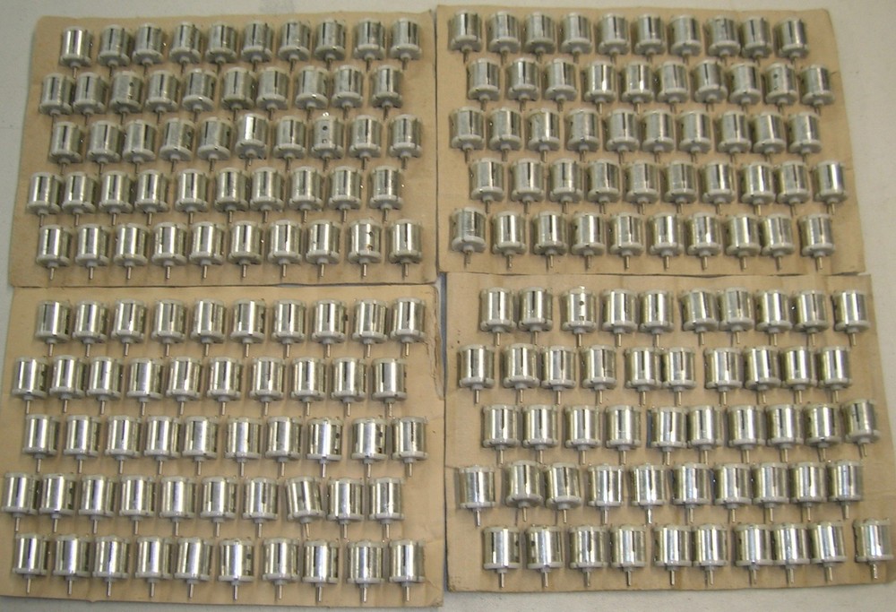 200 each 3V DC 11,000 RPM Small High Torque Brush Electric Motors. US Made.