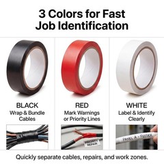 Waterproof PVC Electrical Tape Set – 5.1 Mil Insulation, 0.62 in x 32.8 ft Rolls