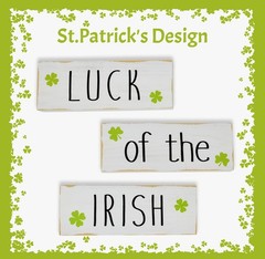 St. Patrick’s Day Wooden Tabletop Decor – Luck of the Irish red pink white