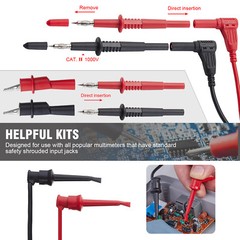 WGGE WG-012 Electronic Test Lead Kit with insulation alligator clips,Multimeters