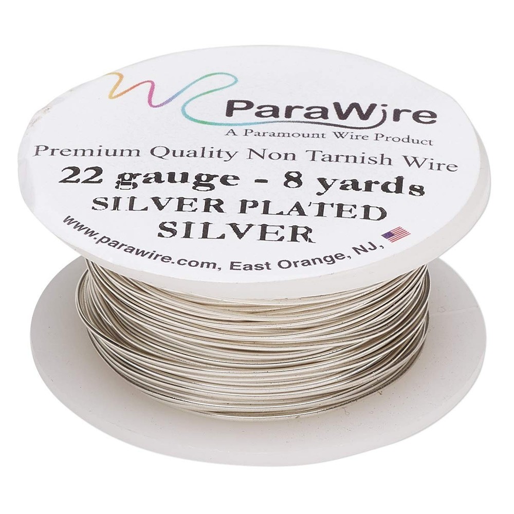 Silver-Plated Copper Craft Wire 22-Gauge 8-Yards with Clear Protective Coating