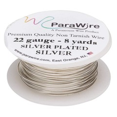 Silver-Plated Copper Craft Wire 22-Gauge 8-Yards with Clear Protective Coating