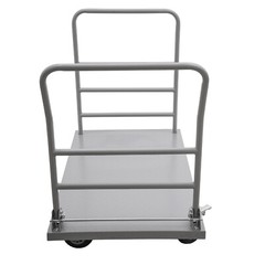 Platform Truck Cart, Heavy Duty Push Cart 2000LB with Detachable Rear Guardrail