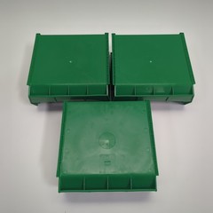 Lot of 6 Uline S-12417-G Plastic Stackable Storage Bins 11 x 11″ x 5″ Green