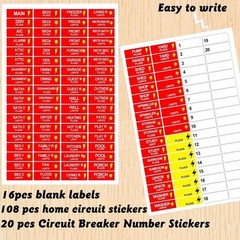 Circuit Breaker Box Label 0.5X1.5″ Electric Fuse Panel Box Identification Labels