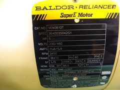 BALDOR RELIANCE SUPER E MOTOR VEM3613T 5HP 230/460V 11.8/5.9A 3450RPM 3PH