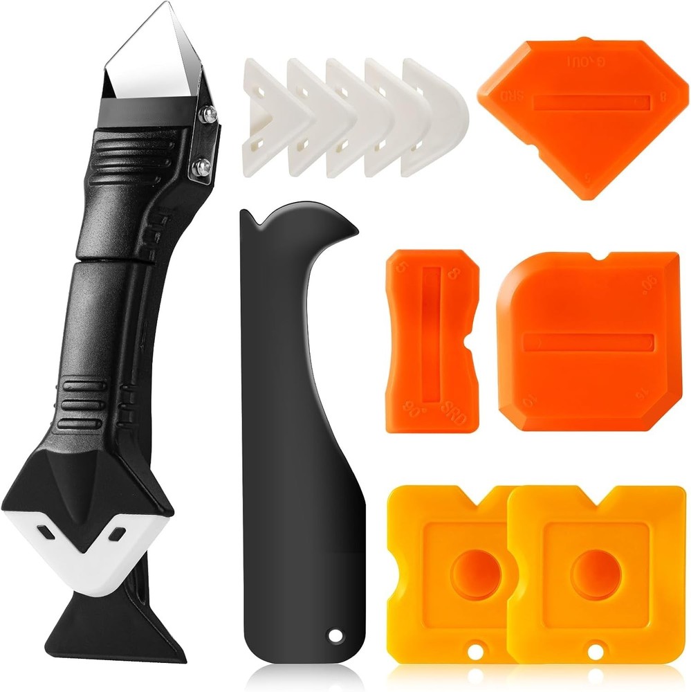3 in 1 Silicone Caulking Tools 12 Pack Caulk Remover Finishing Kit Bathroom