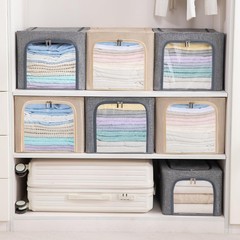GuliPostan 3 Pack 31L Stackable Clothes Storage Bins with Metal Frame Handles…