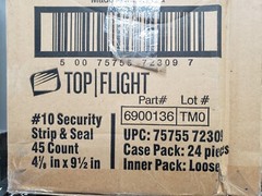 Cs/24 Top Flight #10 Security Strip & Seal Envelope 45 Count Box (1080 Total)