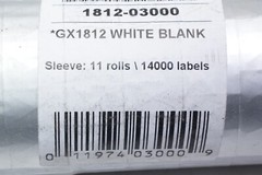 Lot of 55 Rolls Garvey GX1812 White Labels, 18x12mm, Security Cut 70,000 Labels