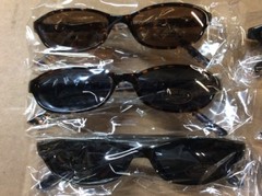 NEW ASSORTED BOX OF SUNGLASSES SUN GLASSES SET OF 9 GLASS COLORED SMALL LENS