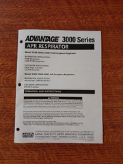 Five ADVANTAGE Medium 3000 Model 3200 TWIN-PORT Full Face Respirators