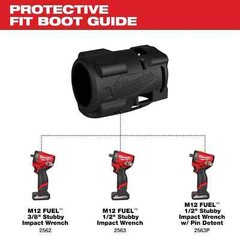 Milwaukee 4906-2562 M12 Fuel Stubby Impact Wrench Boot