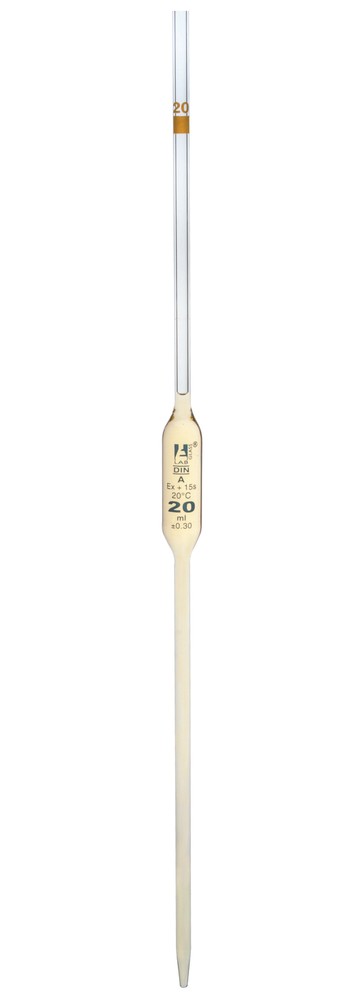 Eisco Labs 20ml Volumetric Pipette, Class A – Borosilicate Glass