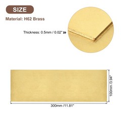 H62 Brass Sheet 12″ x 4″ Metal Sheets 0.02″ Thick Brass Plates for Industry