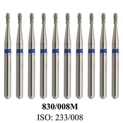 Dental 330 Diamond Bur 830/008M FG Pear Medium Grit Burs High Speed Burr 10Pc/PK