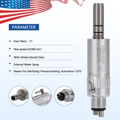 10 NSK Style Dental Slow Low Speed Handpiece Air Motor E-type 4Holes Micromotor