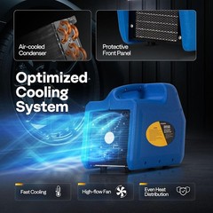 Refrigerant Recovery Machine 1 HP Dual Cylinder AC HVAC Recycling Tool 1750RPM