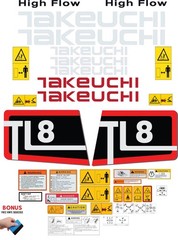 Fits Takeuchi TL8 Decal Kit Skid Steer – 3M VINYL- FREE SHIPPING