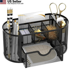 SUPEASY Mesh Desk Organizer, Accessories & Workspace Obsidian Black