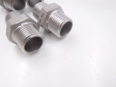 4 Pack Merit Brass 1/2″MNPT #150 Cast 304 Stainless Steel Hex Nipple Fittings