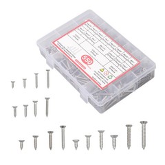 550Piece 304 Stainless Steel Wood Screws Assortment Kit Phillips Flat Head Sheet