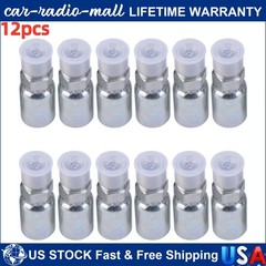 12-Pack 1/2″ Hose x 1/2″ NPTF Male Pipe Thread Hydraulic Hose End Crimp Fittings