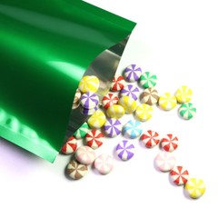 Many Sizes for Glossy Green Flat Foil Mylar Heat-Sealable Open Top Pouch Bag G07