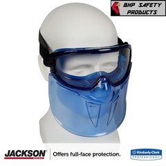 KLEENGUARD V90 PREMIUM FACE SHIELD W/ GOGGLE, BLUE FRAME, CLEAR LENS, ANTI FOG