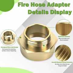 Durable Brass Fire Hose Adapter: 2″ NPT Female to 1-1/2″ NST Male Connection