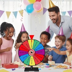 12inch Spinning Prize Wheel 12 Slots Tabletop Spinner Game With Base Standing