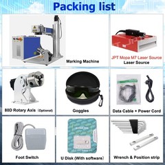 100W Auto Focus JPT M7 Mopa Fiber Laser Marking Machine Engraver Maker Ezcad2 US