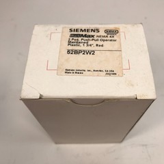 Siemens 52BP2W2 2 Pos. Push-Pull Operator Maintained, Plastic, 1 3/4″, Red – New