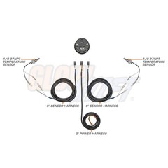 GlowShift 10 Color Digital Dual 300F Temperature Gauge Kit, 2-1/16″ 52mm