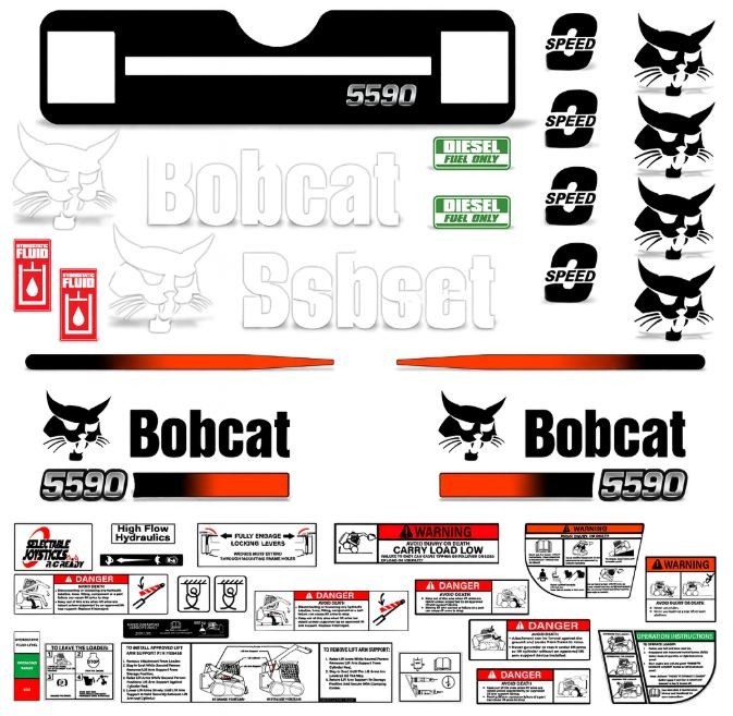 Decal Kit fits Bobcat S590 Skid Steer M-1 + Safety Stickers USA – FREE SHIPPING!