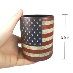 DreamsEden Vintage Pen Pencil Holder 5.9×2.76×4.3 inches, American Flag Round