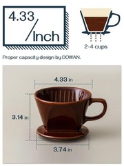 DOWAN Pour Over Coffee Dripper, Non Electric Normal, Brown