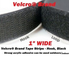 1″ wide Velcro® Brand ACRYLIC Adhesive Tape Strips Hook and Loop Black Velcro OE