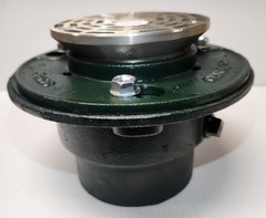 4″ NO-HUB FLOOR DRAIN WHIT 5″ ADJUSTABLE NIKALOY STRAINER WHIT 1/2″ TRAP PRIMER