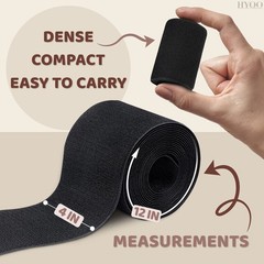 4 Inch Hook and Loop Tape Black (4″x12″) – Non Adhesive Strips for Quick & Ea…