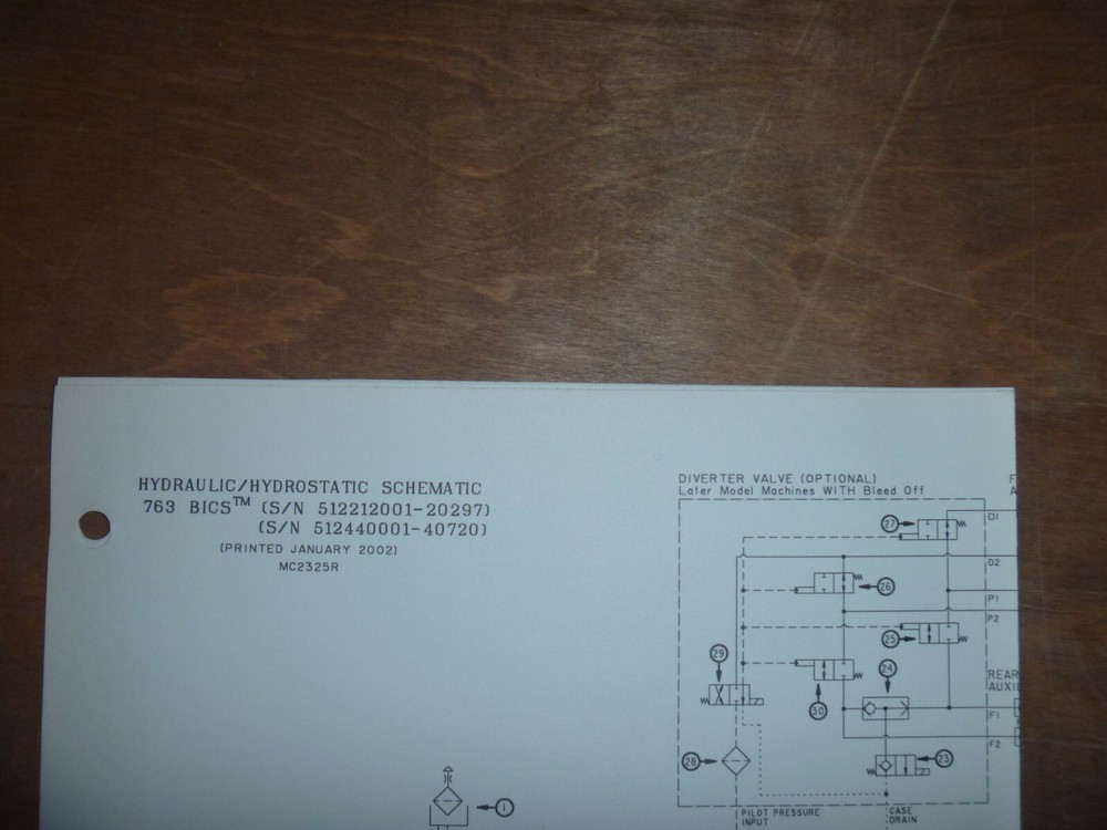 Bobcat 763 BICS Skid Steer Hydraulic Hydrostatic Diagram Manual 512212001