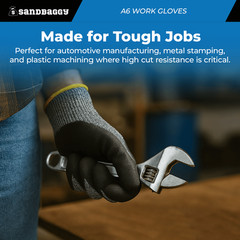 Sandbaggy A6 Cut Resistant Work Safety Gloves – Nitrile Coated Palm